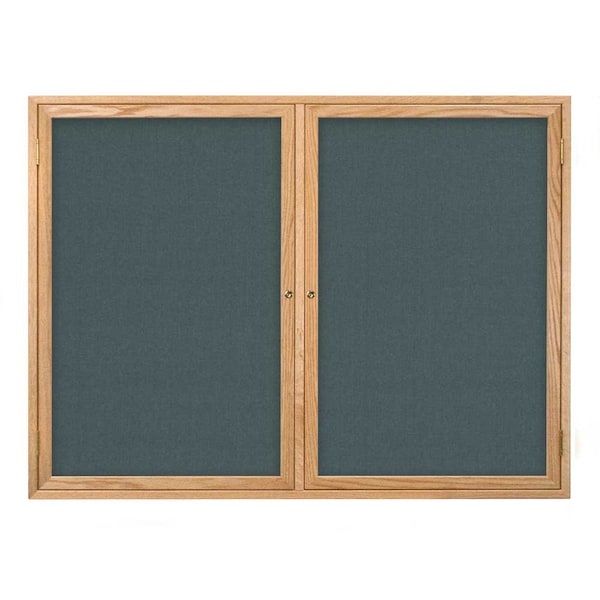 United Visual Products Open Faced Traditional Rounded Corkboard UV643ARC-BRONZE-BLACK - main